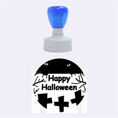 Happy Halloween - Bats On The Cemetery Rubber Round Stamps (medium) by Valentinaart