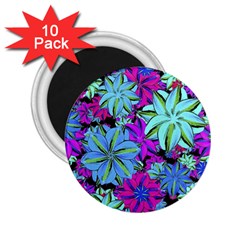 Vibrant Floral Collage Print 2 25  Magnets (10 Pack)  by dflcprints