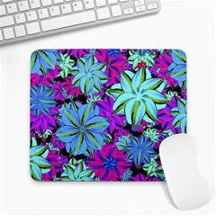 Vibrant Floral Collage Print Large Mousepads by dflcprints