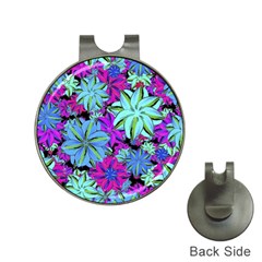 Vibrant Floral Collage Print Hat Clips With Golf Markers by dflcprints