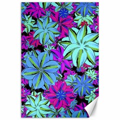 Vibrant Floral Collage Print Canvas 24  X 36  by dflcprints