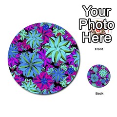 Vibrant Floral Collage Print Multi-purpose Cards (round) 