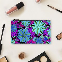 Vibrant Floral Collage Print Cosmetic Bag (small)  by dflcprints