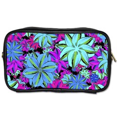 Vibrant Floral Collage Print Toiletries Bags 2-side by dflcprints