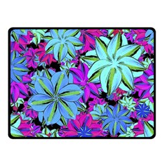 Vibrant Floral Collage Print Fleece Blanket (small) by dflcprints