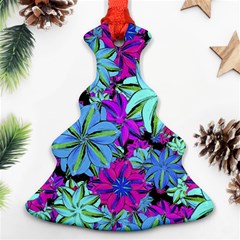 Vibrant Floral Collage Print Christmas Tree Ornament (2 Sides)