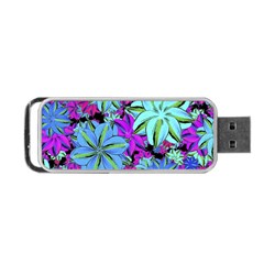 Vibrant Floral Collage Print Portable Usb Flash (two Sides) by dflcprints