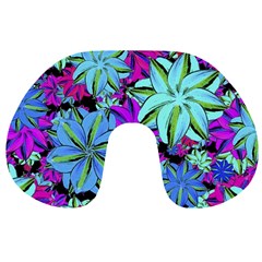 Vibrant Floral Collage Print Travel Neck Pillows by dflcprints