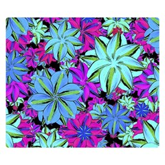 Vibrant Floral Collage Print Double Sided Flano Blanket (small)  by dflcprints