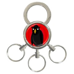 Halloween - old raven 3-Ring Key Chains