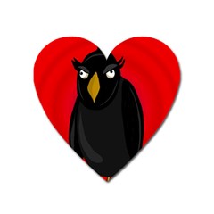 Halloween - old raven Heart Magnet