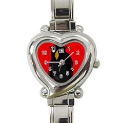 Halloween - old raven Heart Italian Charm Watch