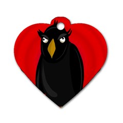 Halloween - Old Raven Dog Tag Heart (one Side) by Valentinaart