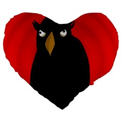 Halloween - old raven Large 19  Premium Flano Heart Shape Cushions