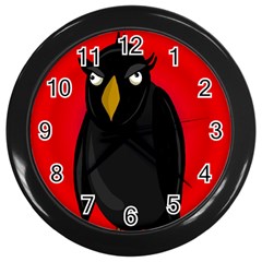 Halloween - Old Raven Wall Clocks (black) by Valentinaart