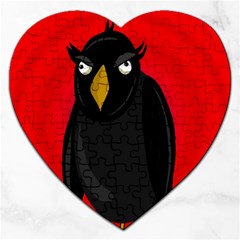 Halloween - Old Raven Jigsaw Puzzle (heart) by Valentinaart