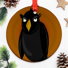 Halloween - Old Black Rawen Ornament (round)  by Valentinaart