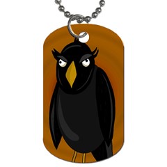 Halloween - Old Black Rawen Dog Tag (one Side) by Valentinaart