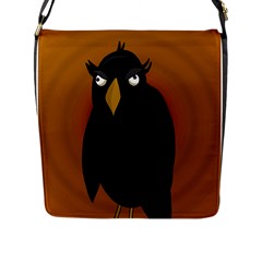 Halloween - Old Black Rawen Flap Messenger Bag (l)  by Valentinaart