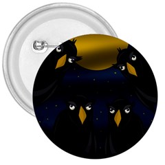 Halloween - Black Crow Flock 3  Buttons by Valentinaart