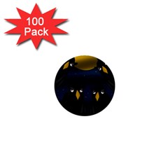 Halloween - Black Crow Flock 1  Mini Buttons (100 Pack)  by Valentinaart