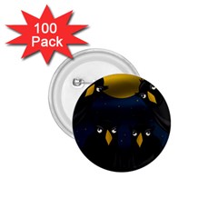 Halloween - Black Crow Flock 1 75  Buttons (100 Pack)  by Valentinaart