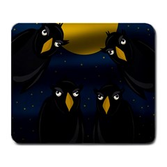 Halloween - Black Crow Flock Large Mousepads by Valentinaart