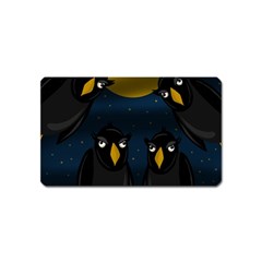 Halloween - Black Crow Flock Magnet (name Card) by Valentinaart