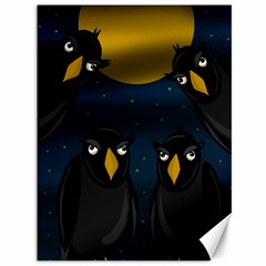 Halloween - Black Crow Flock Canvas 36  X 48   by Valentinaart