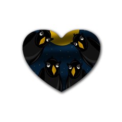 Halloween - Black Crow Flock Heart Coaster (4 Pack)  by Valentinaart