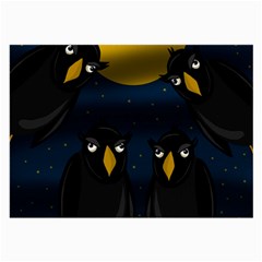 Halloween - Black Crow Flock Large Glasses Cloth (2-side) by Valentinaart