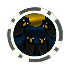 Halloween - Black Crow Flock Poker Chip Card Guards by Valentinaart