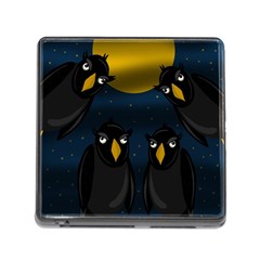 Halloween - Black Crow Flock Memory Card Reader (square) by Valentinaart