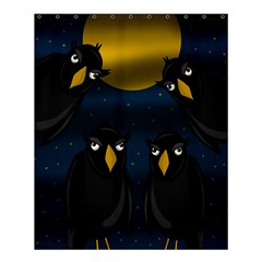 Halloween - Black Crow Flock Shower Curtain 60  X 72  (medium)  by Valentinaart