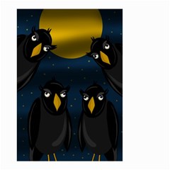 Halloween - Black Crow Flock Small Garden Flag (two Sides) by Valentinaart