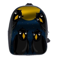 Halloween - Black Crow Flock School Bags (xl)  by Valentinaart