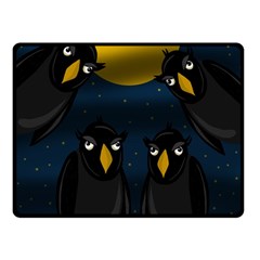 Halloween - Black Crow Flock Double Sided Fleece Blanket (small)  by Valentinaart