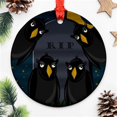 Halloween - Rip Ornament (round)  by Valentinaart