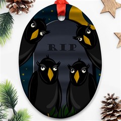 Halloween - Rip Oval Ornament (two Sides) by Valentinaart