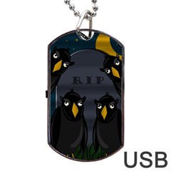 Halloween - Rip Dog Tag Usb Flash (one Side) by Valentinaart