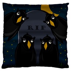 Halloween - Rip Large Flano Cushion Case (one Side) by Valentinaart