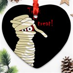 Halloween mummy   Heart Ornament (2 Sides) Back