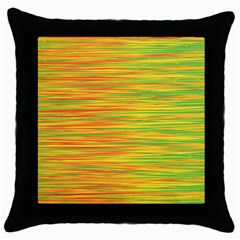 Green And Oragne Throw Pillow Case (black) by Valentinaart