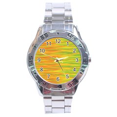 Green And Oragne Stainless Steel Analogue Watch by Valentinaart