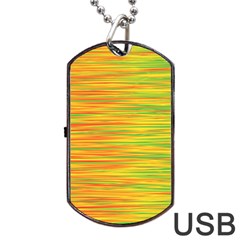 Green And Oragne Dog Tag Usb Flash (one Side) by Valentinaart