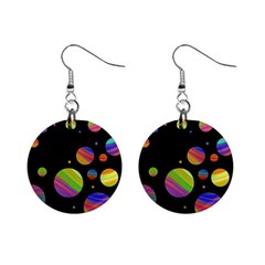 Colorful Galaxy Mini Button Earrings by Valentinaart