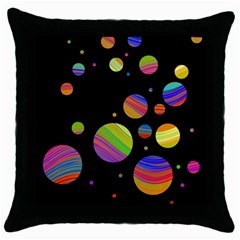 Colorful Galaxy Throw Pillow Case (black) by Valentinaart