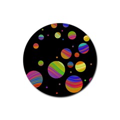 Colorful Galaxy Rubber Coaster (round)  by Valentinaart