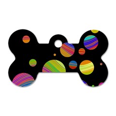 Colorful Galaxy Dog Tag Bone (one Side) by Valentinaart