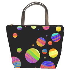 Colorful Galaxy Bucket Bags by Valentinaart